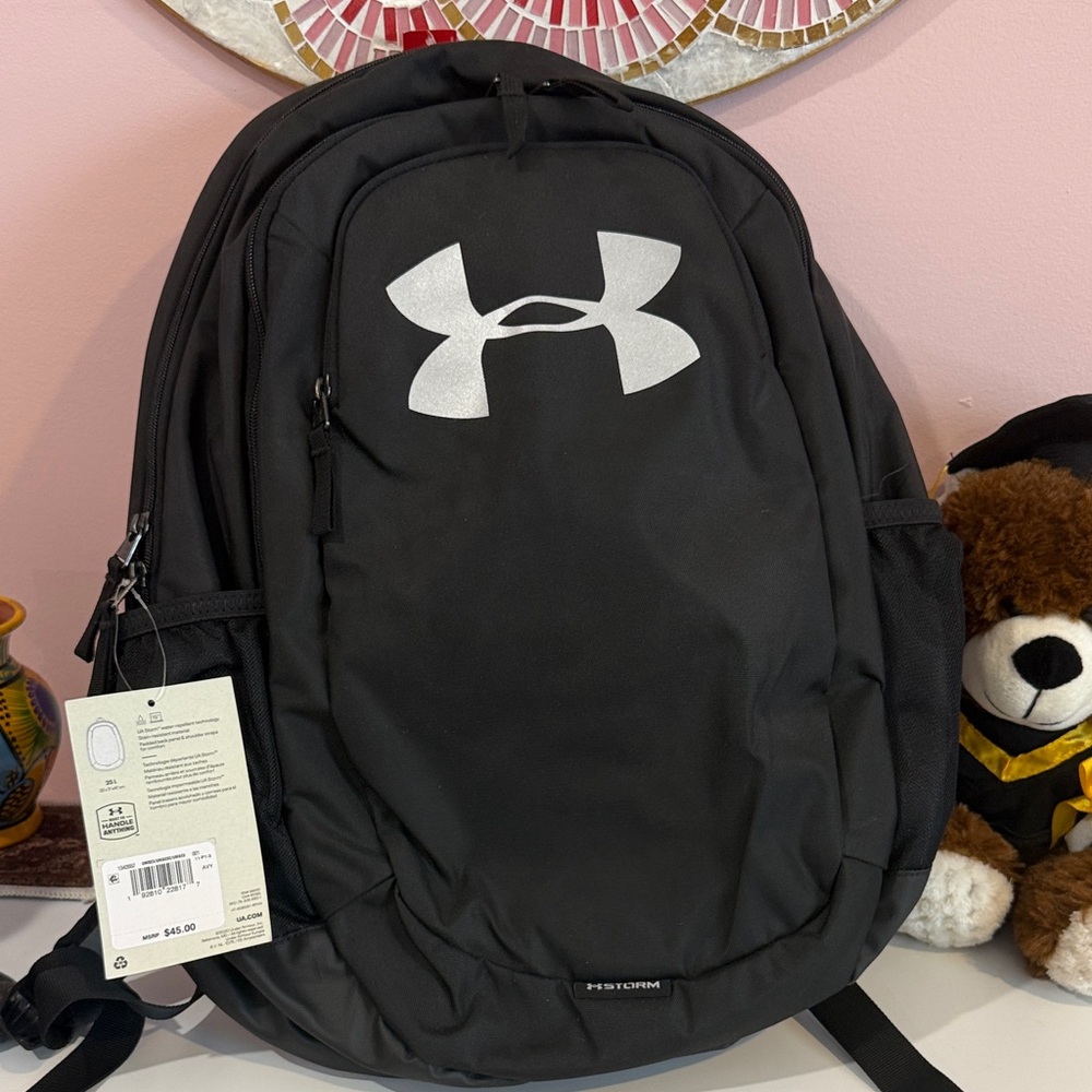 Under Armour Black Backpack with White Logo